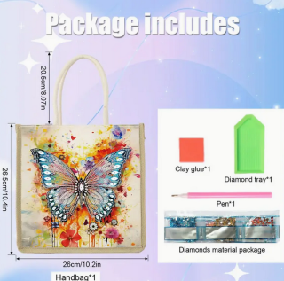 Preview: Diamond Paintin  Einkaufstasche Schmetterling